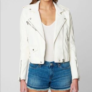 BLANK NYC white leather jacket